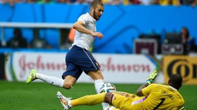 Karim Benzema denied by goal-line clearance