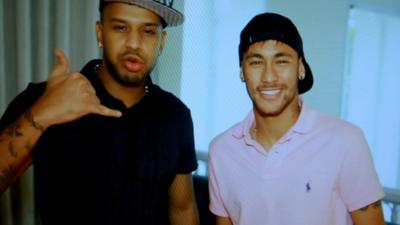 Neymar with his former hairdresser Cosme Salles