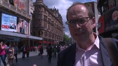 Rory Cellan-Jones wearing Google Glass