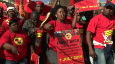 Demonstrators during a protest