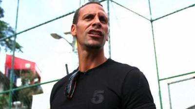 Rio Ferdinand spends some time at the Santa Marta favela