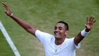 Aussie teenager Nick Kyrgios pulled off the upset of the tournament