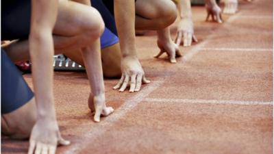 Runners at the start of a race