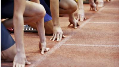 Runners at the start of a race