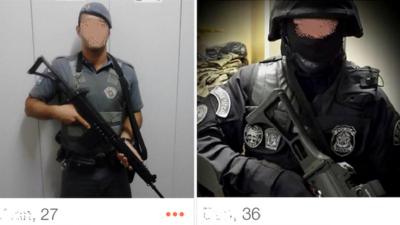 Screenshot of Brazilian police on Tinder