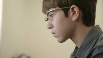 Thomas Suarez with his Google Glass