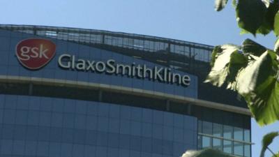 Glaxo Smith Kline logo on a buildin