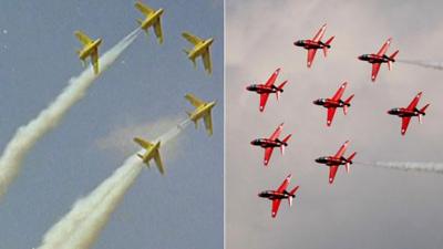 Yellow jets and Red Arrows