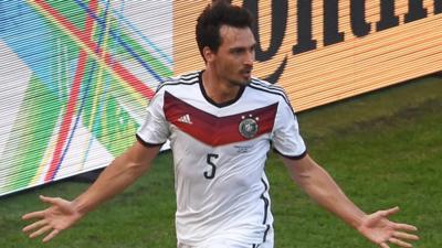 Mats Hummels heads Germany in front against France