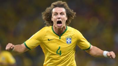 Brazil's David Luiz scores a brilliant free-kick against Colombia