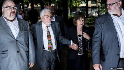 Rolf Harris arriving at Southwark Crown Court on 4 July 2014