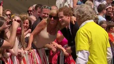 Prince Harry with fan