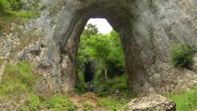 Outside cave in Dovedale