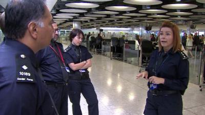 Border force at Heathrow