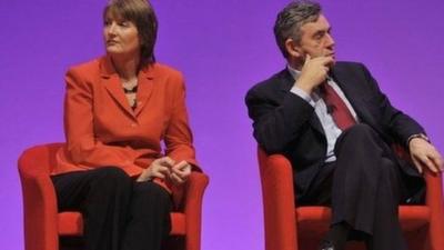 Harriet Harman and Gordon Brown at the 2008 Labour Party conference