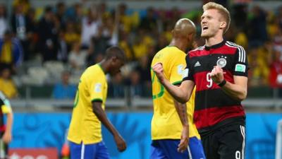 Andre Schurrle scores Germany's sixth against Brazil