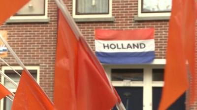 Dutch flag and orange flags