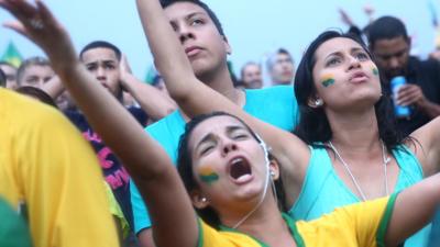 Disappointed Brazil fans