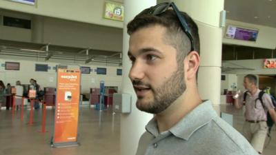 A man at an airport