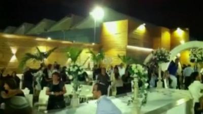 Guests at a wedding reception in Holon