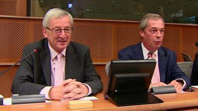 Jean-Claude Juncker and Nigel Farage