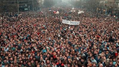 The velvet revolution in 1989