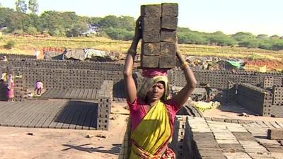 Brick kiln worker