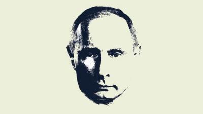 Graphic of Vladimir Putin's face