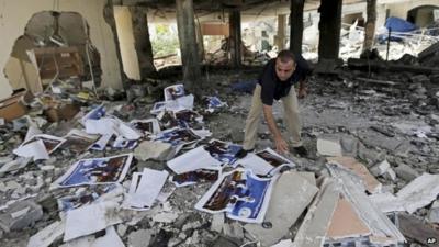 Remains of home for disabled in Gaza