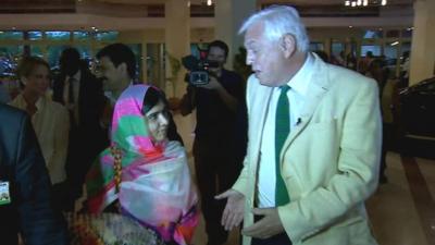 Malala Yousafzai and John Simpson