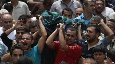 Body carried for burial in Gaza