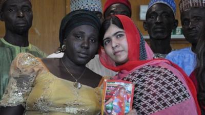 Malala and the mother of one of the kidnapped girls