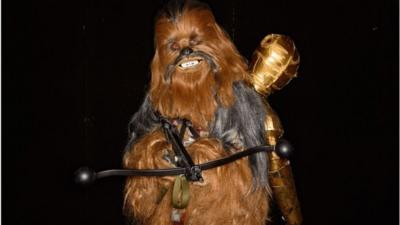 A person dressed as Chewbacca at London's Comic Con 2014