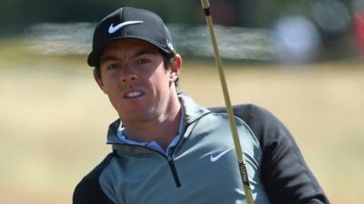 Rory McIlroy during his practice round at Open venue Hoylake on Tuesday