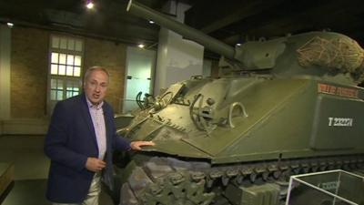 Robert Hall with tank