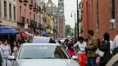 Busy street in Mexico City