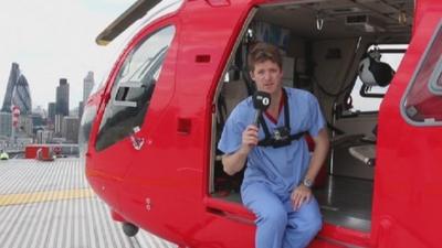 Dr Tom Konig gives a tour of an air ambulance