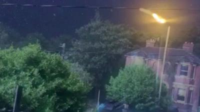 view from Susannah Ford-Crush's window as the lightning struck