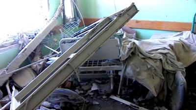 Shelled hospital in Gaza