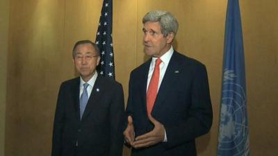 Ban Ki-moon and John Kerry