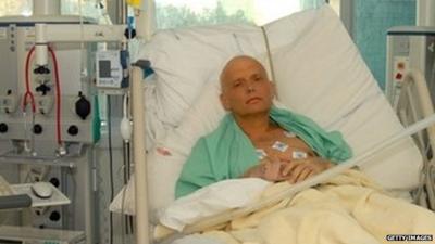 Alexander Litvinenko in hospital shortly before his death