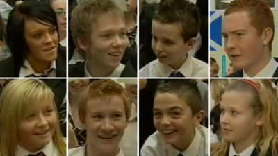 Eight St Mungo's Academy pupils in 2007