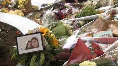 Floral tributes left to victims