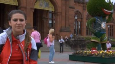 Clydesider 19-year-old Katie Kinloch gives Newsbeat a tour of Glasgow