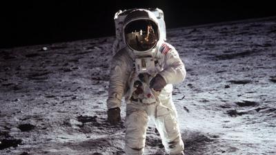 Buzz Aldrin on the moon