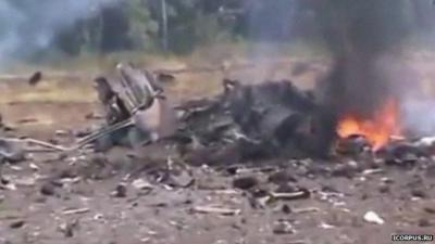 Unverified footage of aircraft debris (Courtesy: icorpus.ru)