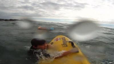 The young boy was rescued by an RNLI lifeguard