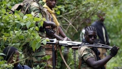 Men holding guns in the Central Africa Republic