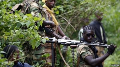 Men holding guns in the Central Africa Republic