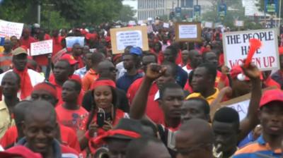 Protesters in Ghana